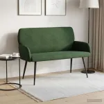 Dvivietė sofa su metalinėmis kojelėmis 2 vietos Tamsiai žalia