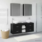 Vonios spintos komplektas 5 pcs Juodojo ąžuolo