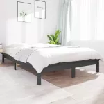 Lovos rėmas, pilkas, 160x200cm, pu&scaron;ies medienos masyvas