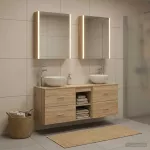 Vonios spintos komplektas 5 pcs Sonoma ąžuolas