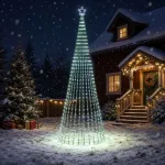 LED Kalėdų medis 400 cm 1028 LED &Scaron;alta balta Plienas Juoda