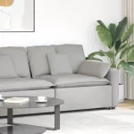 Modulinė sofa su porankiu ir pagalvėlėmis, pilka, 100 cm