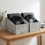LP įra&scaron;ų dėžutė 2 vnt. Betono pilka 18 x 32 x 18 cm