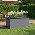 Sodo vazonas su LED Antracitas 40 x 100 x 40 cm Plienas