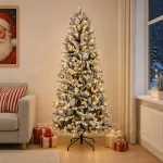 Dirbtinė Sulankstoma Kalėdų Eglutė 120 cm 150 LED &Scaron;ilta balta