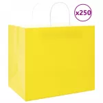 Popieriniai mai&scaron;eliai 250vnt. su rankenomis geltonos 32x22x28cm
