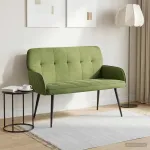 Dvivietė sofa su metalinėmis kojelėmis 2 vietos &Scaron;viesiai žalia
