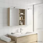 Vonios spintos komplektas su lentyna 3 pcs 140 x 14,5 x 70 cm