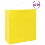 Popieriniai mai&scaron;eliai 250vnt. su rankenomis geltonos 45x17x48cm