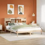 Lova su knygų spinta be čiužinio, 180x200cm, pu&scaron;ies masyvas