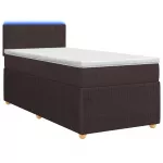 Spyruoklinė lova su čiužiniu Tamsiai rudas 90 x 200 cm Audinys