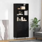 Auk&scaron;tas spintelė 2 pcs Juodas ąžuolas Apdirbta mediena