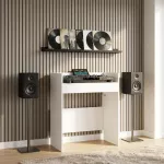 DJ stalas Balta 102 x 45 x 102 cm Apdirbta mediena