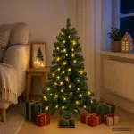 Mini Kalėdų medis 120 cm 100 LED &Scaron;ilta balta PVC Žalia