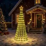 LED Kalėdų medis 180 cm 255 LED &Scaron;ilta balta Plienas Juoda