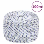 Valties virvė, baltos spalvos, 10mm, 100m, polipropilenas