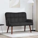 Dvita&scaron;kė sofa Juoda 115 x 61 x 87 cm Aksomas