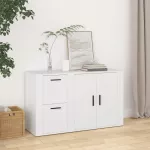 &Scaron;oninė spintelė, balta, 100x33x59,5cm, apdirbta mediena