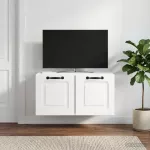 Sieninė TV spintelė Balta 59,5 x 41 x 30 cm Apdirbta mediena