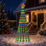 LED Kalėdų medis 180 cm 255 LED Įvairių spalvų Plienas Juoda