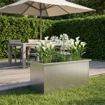 Sodo vazonas su LED Sidabrinė 40 x 100 x 40 cm