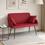 Dvivietė sofa su metalinėmis kojelėmis 2 vietos Vyno raudona