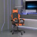 Pasukama žaidimų kėdė, juodos/oranžinės spalvos, dirbtinė oda
