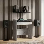DJ stalas Betono pilka 102 x 45 x 102 cm Apdirbta mediena