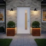 Sodo vazonas su LED 2 vnt. Rūdijanti 40 x 40 x 40 cm