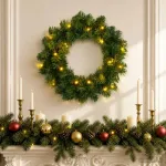 Kalėdų Vainikas Žalia &Oslash; 50 cm PVC 25 LED