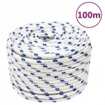Valties virvė, baltos spalvos, 12mm, 100m, polipropilenas