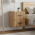 Sieninis naktinis staliukas su stalčių 2 pcs Artisano ąžuolo