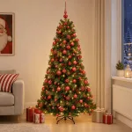 Dirbtinė kalėdinė eglutė su rutuliuku 210 cm 300 LED