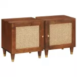 &Scaron;alia lovos spintelė 2 pcs Ruda 40 x 33,5 x 46 cm