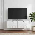 Sieninė TV spintelė Balta 99 x 41 x 30 cm Apdirbta mediena