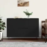 &Scaron;oninė spintelė, juodos spalvos, 101,5x35x70cm, apdirbta mediena