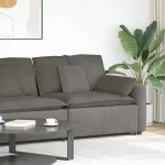 Modulinė sofa su porankiu ir pagalvėlėmis, &scaron;viesiai pilka, 100 cm