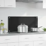Virtuvės atbraila Juoda 90 x 40 cm grūdintas stiklas
