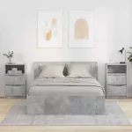 Naktiniai staliukai 2 pcs Betono pilka 40 x 30 x 467 cm