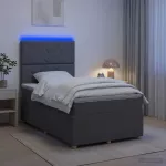 LED lovos čiužinys su LED ap&scaron;vietimu Tamsiai pilka 120 x 190 cm