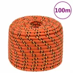 Valties virvė, oranžinės spalvos, 14mm, 100m, polipropilenas