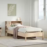 Lova su knygų spinta be čiužinio, 75x190cm, pu&scaron;ies masyvas