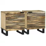 &Scaron;alia lovos spintelė 2 pcs Natūrali 40 x 33 x 46 cm