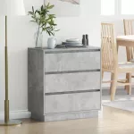 &Scaron;alia lovos spintelė su stalčių Betono pilka 71 x 34,5 x 75 cm