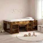 Vaiki&scaron;ka lova su saugykla Dūminio ąžuolo 90 x 190 cm