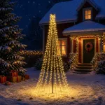LED Kalėdų medis 235 cm 1000 LED &Scaron;ilta balta Plienas Juoda