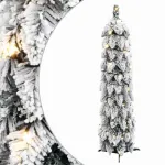 Dirbtinė ap&scaron;viesta Kalėdų eglutė su 45 LED ir sniegu, 90cm