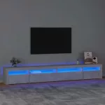 TV spintelė su LED ap&scaron;vietimu, betono pilka, 270x35x40cm