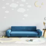 Vaiki&scaron;ka sofa, mėlynos spalvos, 100x54x33cm, aksomas