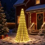 LED Kalėdų medis 220 cm 460 LED &Scaron;ilta balta Plienas Žalia